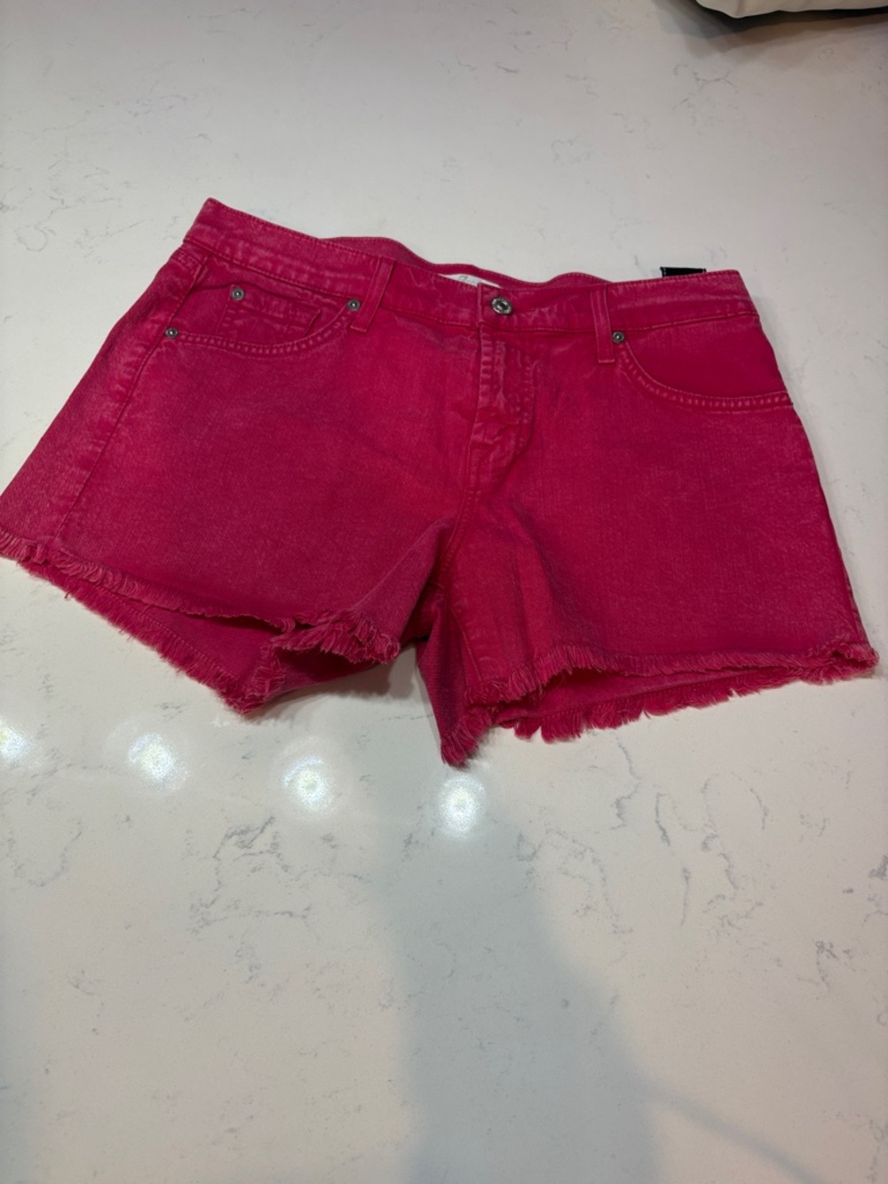 7 For All Mankind Hot Pink Denim Cutoff Shorts